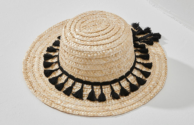 Hat Large with Black Tassel