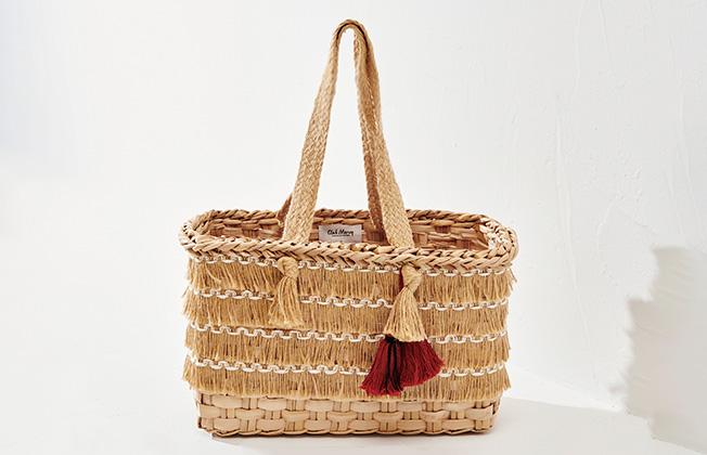 Square Straw Bag Jute Tassel