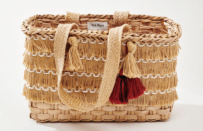 Square Straw Bag Jute Tassel