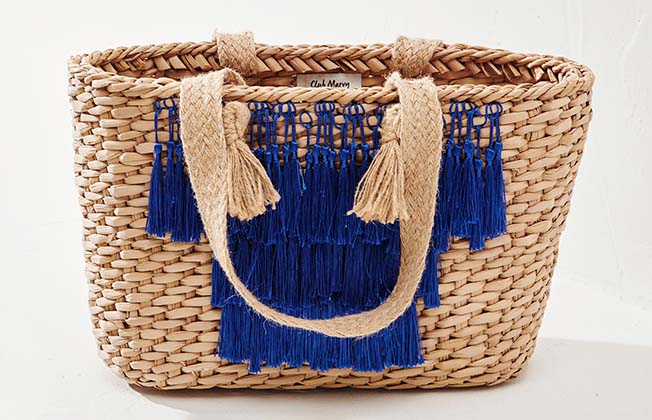 Straw Bag Round Form Tassel Details